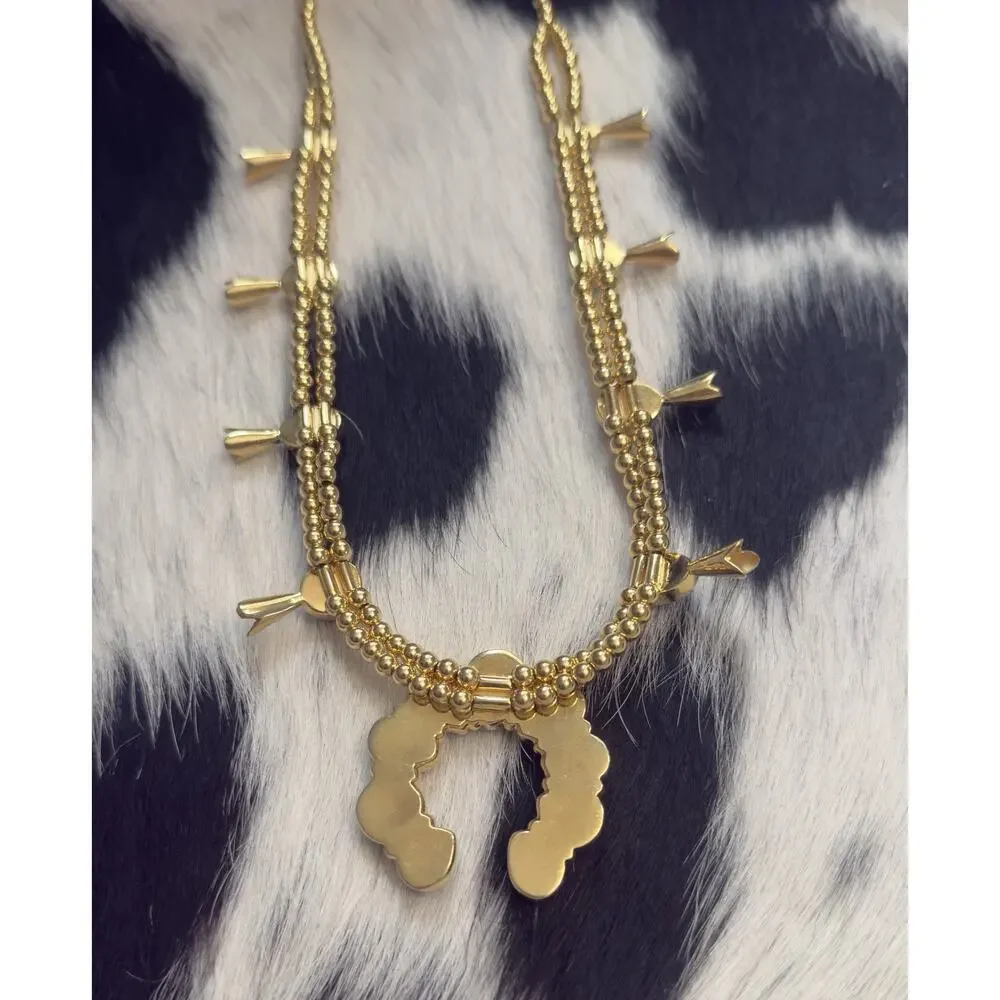Affordable Golden Hills Turquoise Squash Blossom Necklace Gold on Sterling